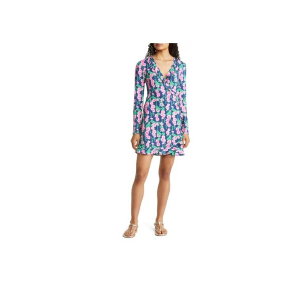 NWT!! Lilly Pulitzer Mirelle Romper Oyster Bay Navy De Vine Wrap Stretch Dress - Picture 10 of 10